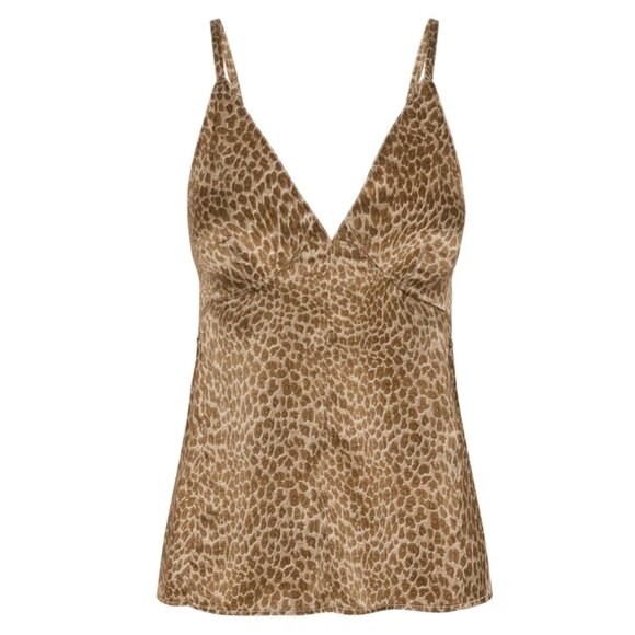 Catherine Tank Elegant Leopard - Leopard Silk Tank Top - Picture 1 of 9